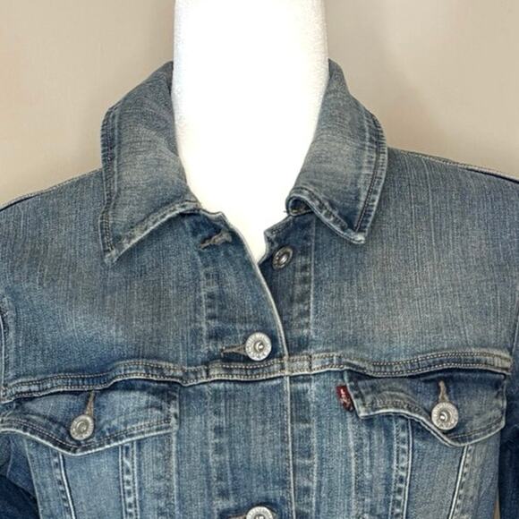 Levi's Jean Jacket Women's L Blue - Picture 2 of 14